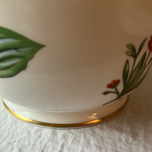 Minton: Meadow smooth pattern Cachepot- Bone China- Made in England- Gold Trim - Picture 10 of 16